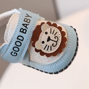 Pantofiori albi cu bleu pentru baietei - Lion AMJY2328-1-sa45