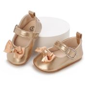 Pantofiori aurii cu fundita din satin LIE105-3-p19