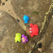 Set 7 animalute de baie, Fara gauri, Cu gentuta pentru transport, Fara BPA, Floating Sea Friends, Playgro, New Blue BYN1147974