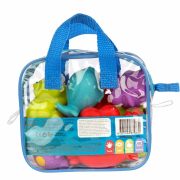 Set 7 animalute de baie, Fara gauri, Cu gentuta pentru transport, Fara BPA, Floating Sea Friends, Playgro, New Blue BYN1147974