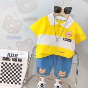 Costumas pentru baietei cu tricou tip polo - Bear LI202303656
