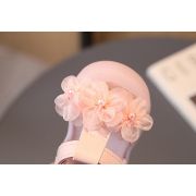 Sandale roz cu floricele din organza MB11-513-1-p33