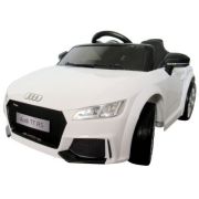Masinuta electrica cu telecomanda, roti eva, scaun piele audi tt r-sport - alb edeediaudittelalb