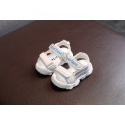 Sandale albe cu dungi cu sclipici lila si bleu MBQF6606-1-sa42