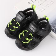 Sandale negre cu sireturi neon pentru baietei LIA189-2-c