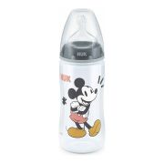 Biberon Nuk First Choice PP 300 ml Control Temperatura Tetina Silicon M 6-18 luni Mickey Gri ERFMAR-N4697