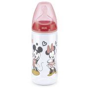 Biberon Nuk First Choice PP 300 ml Control Temperatura Tetina Silicon M 6-18 luni Mickey Rosu ERFMAR-N4680