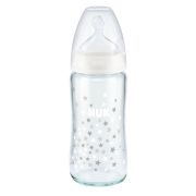 Biberon Nuk First Choice Sticla 240 ml Control Temperatura Tetina Silicon M 0-6 luni Alb ERFMAR-N4956