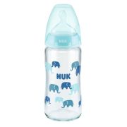 Biberon Nuk First Choice Sticla 240 ml Control Temperatura Tetina Silicon M 0-6 luni Bleu ERFMAR-N4963