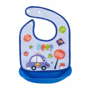 Bocioland - Baveta impermeabila cu buzunar detasabil, Dimensiune 21x21 cm, Car BYNBOC0567