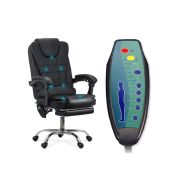 Scaun directorial cu functie de masaj off 418m, temporizator, 7 puncte, inaltime reglabila, cadru cromat, 120 kg, negru drm10124