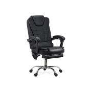 Scaun directorial cu functie de masaj off 418m, temporizator, 7 puncte, inaltime reglabila, cadru cromat, 120 kg, negru drm10124