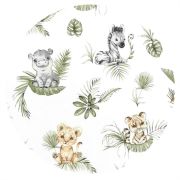 Qmini - Lenjerie junior cu 2 piese, Din bumbac certificat Oeko Tex Standard 100, 140 x 200 cm, Safari BYN6426972019620
