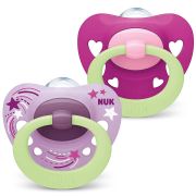 Suzeta Nuk Signature Night Silicon M3 Mov 18-36 luni Set 2 Bucati ERFMAR-N3898