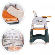 Scaun de masa 2 in 1 pentru copii ecotoys ha-033 - portocaliu edeediha-033orange