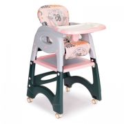 Scaun de masa 2 in 1 pentru copii ecotoys ha-033 - roz edeediha-033pink