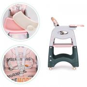 Scaun de masa 2 in 1 pentru copii ecotoys ha-033 - roz edeediha-033pink