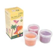 Set Plastilina organica, pentru copii, 2 ani+, 3 culori, moale, nelipicioasa, usor de modelat, roz/mov/bej, Grunspecht 680-V1