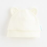 Caciulita nou nascut, Cu urechi, Marime 56, Din bumbac 100%, New Baby, Beige BYN51008