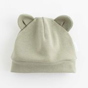 Caciulita nou nascut, Cu urechi, Marime 56, Din bumbac 100%, New Baby, Green BYN51011