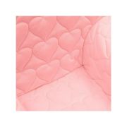 Fotoliu din burete pentru copii, Cu buzunar lateral, Din tesatura de catifea, Cu Husa detasabila, Hearts, Din materiale certificate Oeko Tex Standard 100, New Baby, 9 luni - 5 ani, Pink BYN48053