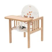 Scaun de masa, 2 in 1, Din lemn, Inaltime 93 cm, Victory Natur, New Baby BYN10585