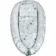 Set 3 piese, Baby Nest, Cu paturica si pernuta, New Baby, White/Grey stars BYN33099