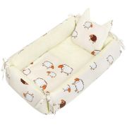 Set 3 piese, Baby Nest multifunctional, Cu paturica si pernuta cu urechi, New Baby, Sheep Beige BYN37528