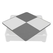 Set masuta si doua scaune pentru copii, Grey and White, Cu parte detasabila si reversibila, Partea reversibila pentru Lego Duplo, New Baby BYN49111