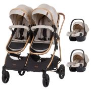 Carucior gemeni chipolino duo smart 3 in 1 sand hubst-kbds02303sa