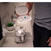 Irigitor bucal multifunctional pentru curatare si masaj haxe hx722, 10 niveluri de intensitate, 5 duze, presiune 30 -110 psi, rezervor 600 ml lvtkhx722