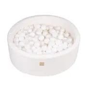 Piscina Uscata Cu 250 De Bile (alb) Meowbaby  , Tesatura Bucle, 90x30 Cm, Teddy Alb Pjbbou03003