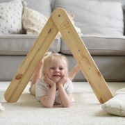 Scara Din Lemn Pentru Copii - Triunghi De Catarare Tip Pikler Montessori, Natural, Meowbaby Pjbwtd003