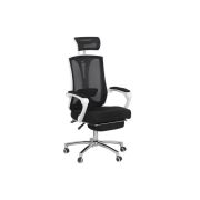 Scaun birou egonomic cu suport picioare off 420, mesh, suport lombar ajustabil, inaltime reglabila, 110 kg, negru drm10130