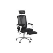 Scaun birou egonomic cu suport picioare off 420, mesh, suport lombar ajustabil, inaltime reglabila, 110 kg, negru drm10130