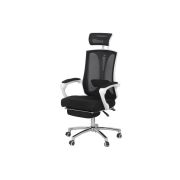 Scaun birou egonomic cu suport picioare off 420, mesh, suport lombar ajustabil, inaltime reglabila, 110 kg, negru drm10130