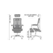 Scaun birou egonomic cu suport picioare off 420, mesh, suport lombar ajustabil, inaltime reglabila, 110 kg, negru drm10130