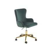 Scaun birou din catifea hm timoteo, baza cromata aurie, rotire 360 ˚, 100 kg, verde drm10135