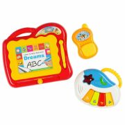 Antepremergator educational cu sunete si lumini, Cu panou detasabil, Cu mini pian, Baby Mix BYN38645