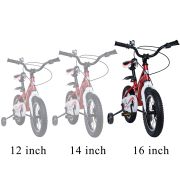 Bicicleta pentru copii 5-8 ani HappyCycles KidsCare, roti 16 inch, cu roti ajutatoare si frane pe disc, rosu SUPKC_HC16-red