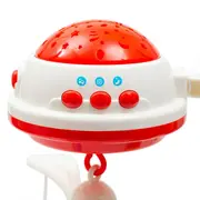 Carusel muzical pentru patut bebelusi, Cu proiectii, Cu melodii si sunete ale naturii, Cu 11 jucarii, Baby Mix, Red BYN37046