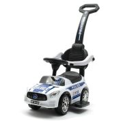 Masinuta de impins Police, Cu maner de impins detasabil, Cu protectii laterale, Cu melodii si claxon, Cu suport jucarii sub sezut, Baby Mix BYN45827
