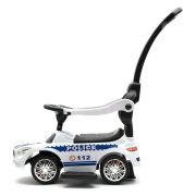 Masinuta de impins Police, Cu maner de impins detasabil, Cu protectii laterale, Cu melodii si claxon, Cu suport jucarii sub sezut, Baby Mix BYN45827