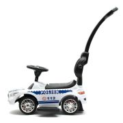 Masinuta de impins Police, Cu maner de impins detasabil, Cu protectii laterale, Cu melodii si claxon, Cu suport jucarii sub sezut, Baby Mix BYN45827