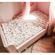 Set Pilota 220x75 Cm Si Perna 40 X 60 Cm Pentru Prescolari, Bumbac Premium Si Umplutura Hipoalergenica Babysoft, Fata Dubla, Happy Bear Pjb483939