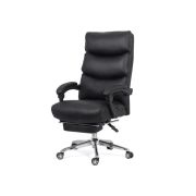 Scaun directorial off 422, perne duble, piele ecologica, suport picioare retractabil, mecanism a-sincron, 120 kg drm10137