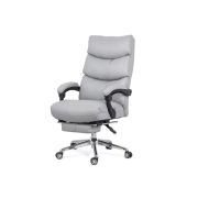 Scaun directorial off 422, perne duble, piele ecologica, suport picioare retractabil, mecanism a-sincron, 120 kg drm10137