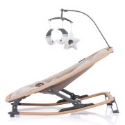 Scaunel balansoar chipolino velvet sand wood hubshevl02302sa