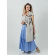 Sling cu inele isara silver grey bamboo linen
