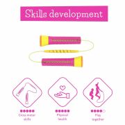 Coarda de sarit cu lungime reglabila Skibbi, Lungime de la 20 cm la 3 m, Pentru 4 ani + si adulti, Chillafish, Fucshia BYNCPSB01FUS